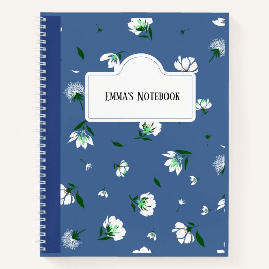 Personalized Floral Notebook ノートブック (正面)