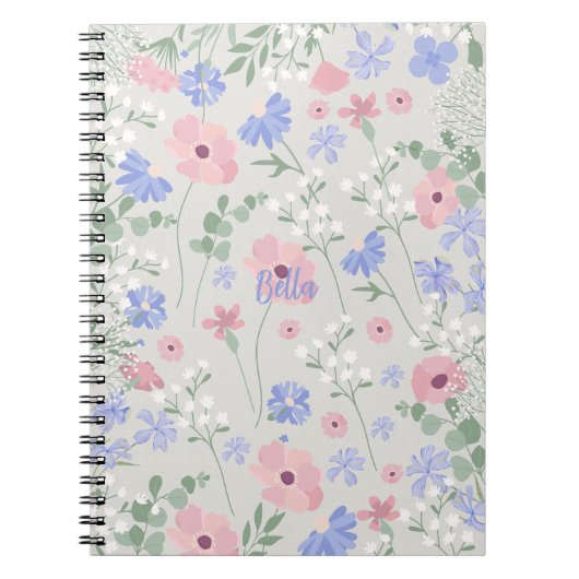 Personalized Floral Notebook ノートブック (正面)