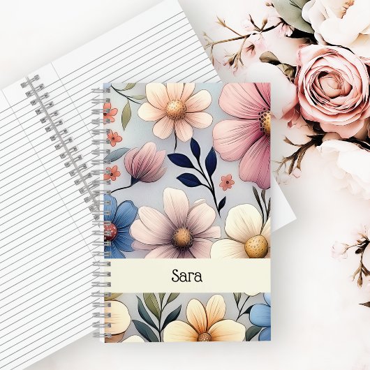Personalized Floral Notebook ノートブック