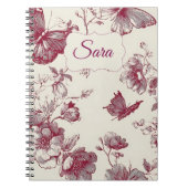 Personalized Floral Notebook – Custom Name ノートブック (正面)