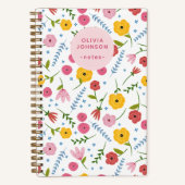 Personalized Floral Notebook for Mom or Grandma ノートブック (正面)