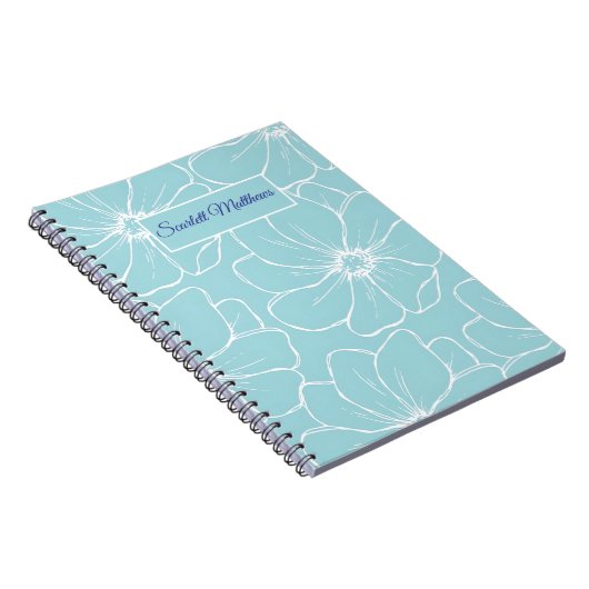 Personalized Floral Notebook with Name  ノートブック (右側)
