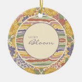 Personalized Floral Ornament - Let Joy Bloom セラミックオーナメント (正面)