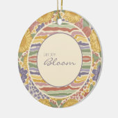 Personalized Floral Ornament - Let Joy Bloom セラミックオーナメント (左)