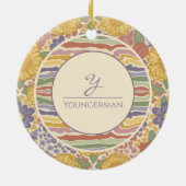 Personalized Floral Ornament - Let Joy Bloom セラミックオーナメント (裏面)