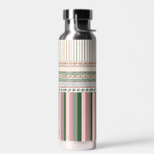 Personalized Floral Pattern Water Bottle with Name ウォーターボトル (左面)