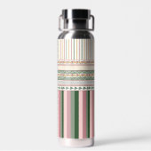 Personalized Floral Pattern Water Bottle with Name ウォーターボトル (背面)