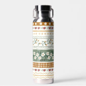 Personalized Floral Pattern Water Bottle with Name ウォーターボトル (正面)
