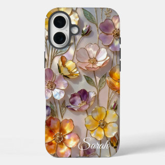 Personalized Floral Phone Case Colorful Flowers iPhone 16 Plusケース