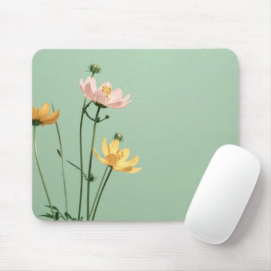 Personalized Floral Photo Modern マウスパッド (マウス)