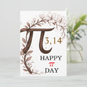 Personalized Floral Pi Day Card, Elegant Math gift (スタンド正面)