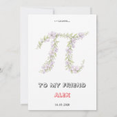 Personalized Floral Pi Day Card, Elegant Math gift (裏面)