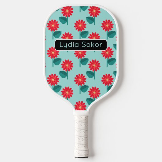 Personalized Floral Pickleball Paddle ピックルボールラケット (正面)