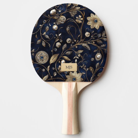 Personalized Floral Ping Pong Paddle 卓球ラケット (正面)