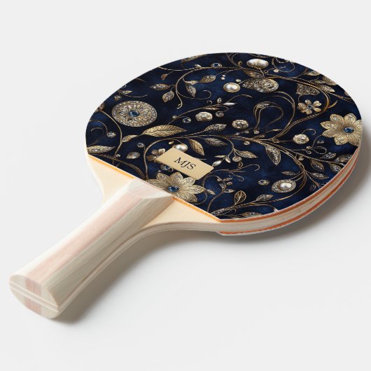 Personalized Floral Ping Pong Paddle 卓球ラケット (正面アングル)