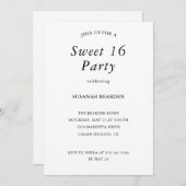 Personalized Floral Pink Sweet 16 Party Invitation 招待状 (正面/裏面)