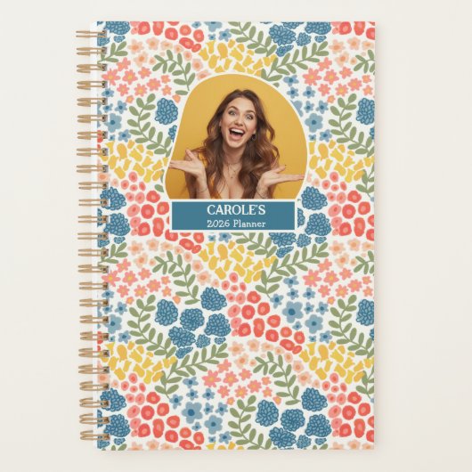 Personalized Floral Planner – Weekly & Monthly プランナー手帳 (正面)