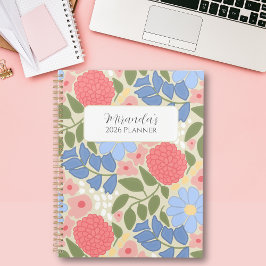 Personalized Floral Planner with Hard Cover プランナー手帳