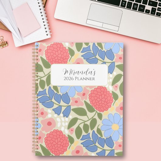 Personalized Floral Planner with Hard Cover プランナー手帳