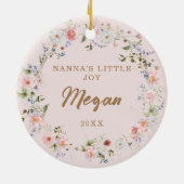 Personalized Floral Pretty Nanna セラミックオーナメント (裏面)