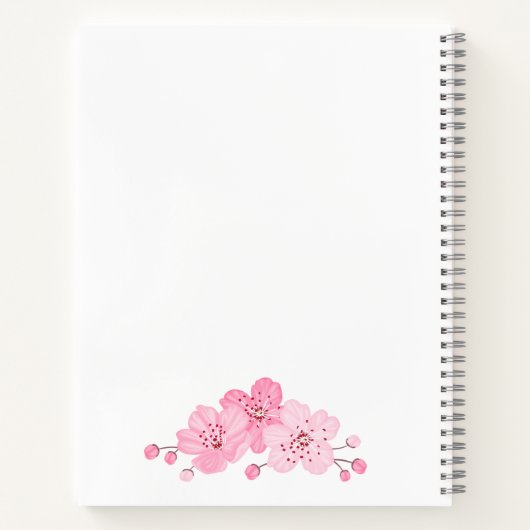Personalized Floral Recipe Notebook – Custom Name  ノートブック (裏面)