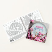 Personalized Floral Recipe Notebook – Custom Name  ノートブック (内部)