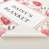 Personalized Floral Sherpa Dog Blanket シェルパブランケット (3/4)