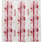 Personalized Floral Shower Curtain with Name シャワーカーテン (正面)