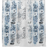 Personalized Floral Shower Curtain with Name シャワーカーテン (正面)