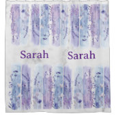 Personalized Floral Shower Curtain with Name シャワーカーテン (正面)
