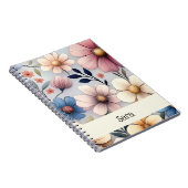 Personalized Floral Spiral Notebook ノートブック (右側)