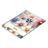 Personalized Floral Spiral Notebook ノートブック (左側)