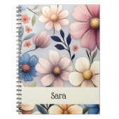 Personalized Floral Spiral Notebook ノートブック (正面)