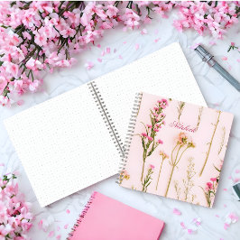 Personalized Floral Spiral Notebook ノートブック