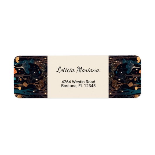 Personalized Floral Spray Fantasy Art ラベル (正面)