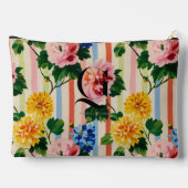Personalized Floral Stripe Monogram アクセサリーポーチ (裏面)