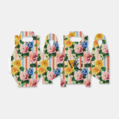 Personalized Floral Stripe Wedding フェイバーボックス (折り畳みなし)