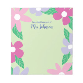 Personalized Floral Teacher ノートパッド
