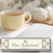 Personalized Floral Teacher Desk Nameplate デスクネームプレート
