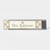 Personalized Floral Teacher Desk Nameplate デスクネームプレート (正面)