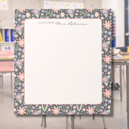 Personalized Floral Teacher Notepad ノートパッド