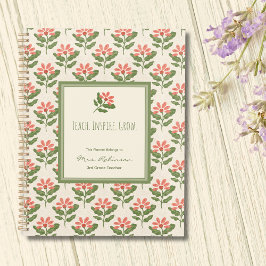 Personalized Floral Teacher Planner プランナー手帳