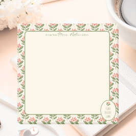 Personalized Floral Teacher Sticky Notes   ポストイット