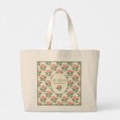 Personalized Floral Teacher Tote Bag • Custom Name ラージトートバッグ (裏面)