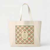 Personalized Floral Teacher Tote Bag • Custom Name ラージトートバッグ (正面)