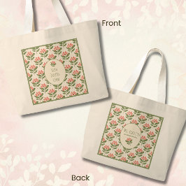 Personalized Floral Teacher Tote Bag • Custom Name ラージトートバッグ