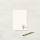 Personalized Floral & Teapot Notes ポストイット (デスク上)