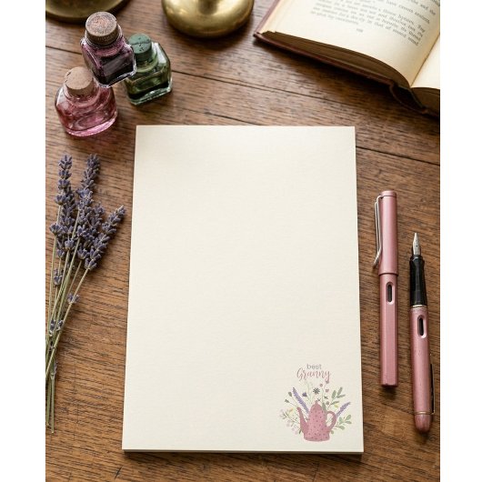 Personalized Floral & Teapot Notes ポストイット