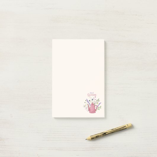 Personalized Floral & Teapot Post-it Notes ポストイット (デスク上)