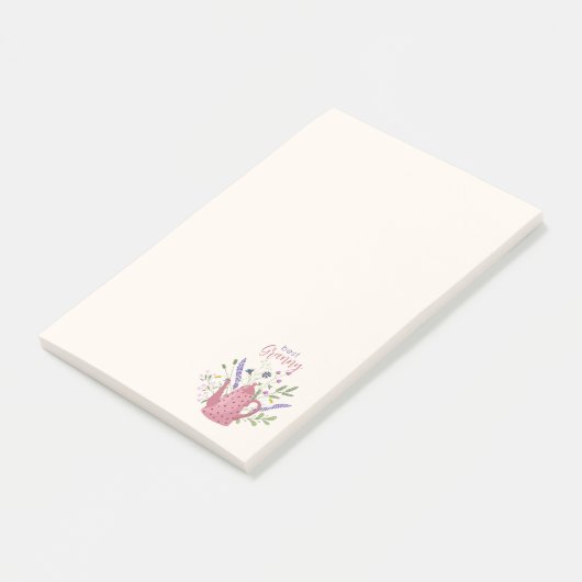 Personalized Floral & Teapot Post-it Notes ポストイット (アングル)